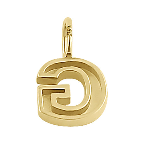Solid 14K Gold G Initial Pendant