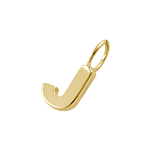 Solid 14K Gold J Initial Pendant