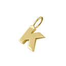 Solid 14K Gold K Initial Pendant