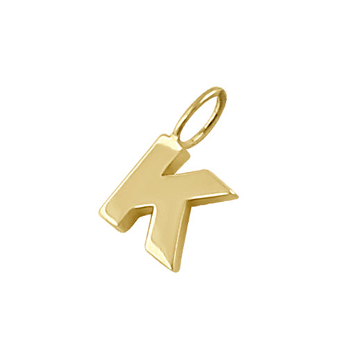 Solid 14K Gold K Initial Pendant