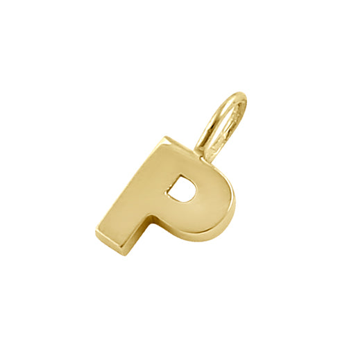 Solid 14K Gold P Initial Pendant