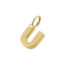 Solid 14K Gold U Initial Pendant