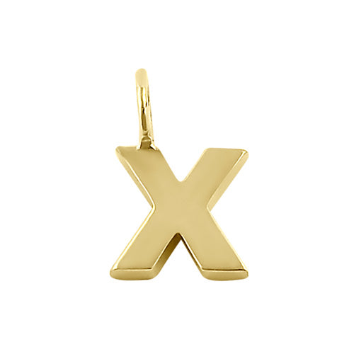 Solid 14K Gold X Initial Pendant