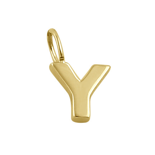 Solid 14K Gold Y Initial Pendant