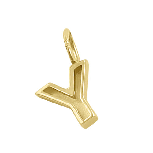 Solid 14K Gold Y Initial Pendant