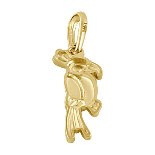 Solid 14K Gold Parrot Pendant