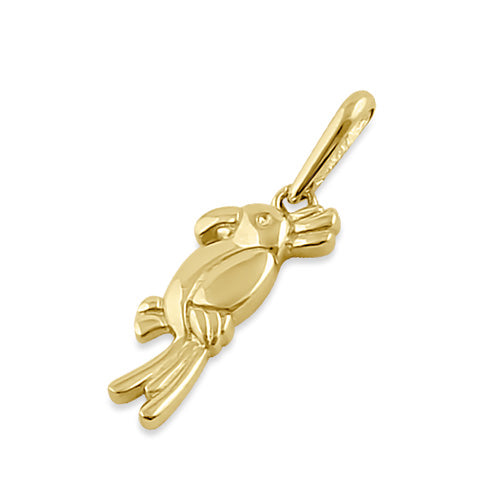 Solid 14K Gold Parrot Pendant