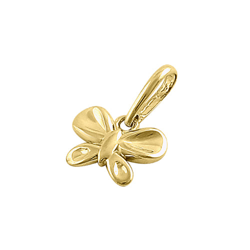 Solid 14K Yellow Gold Tiny Butterfly Pendant