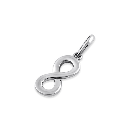 Solid 14K White Gold Infinity Pendant