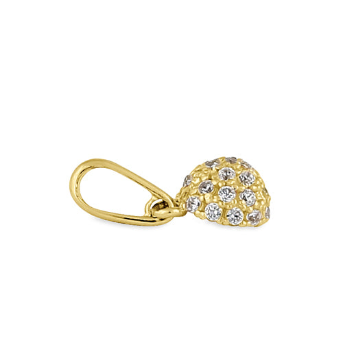 Solid 14K Yellow Gold CZ Ball Pendant