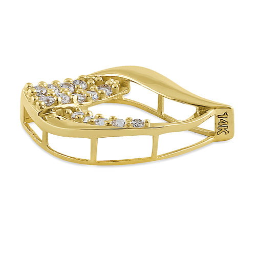 Solid 14K Yellow Gold Eternal Flame CZ Pendant