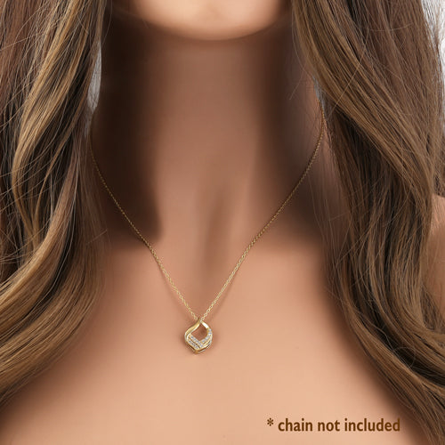 Solid 14K Yellow Gold Eternal Flame CZ Pendant