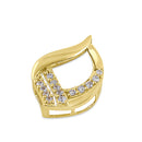 Solid 14K Yellow Gold Eternal Flame CZ Pendant