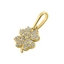Solid 14K Yellow Gold Lucky Clover CZ Pendant