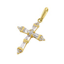 Solid 14k Gold Adorned Cross Pendant