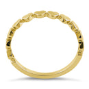 Solid 14K Yellow Gold Hearts Ring