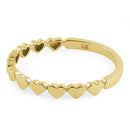 Solid 14K Yellow Gold Hearts Ring