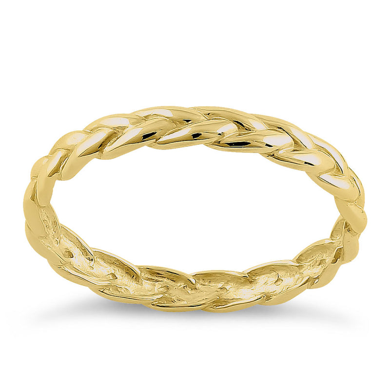 Solid 14K Yellow Gold Braided Eternity Band