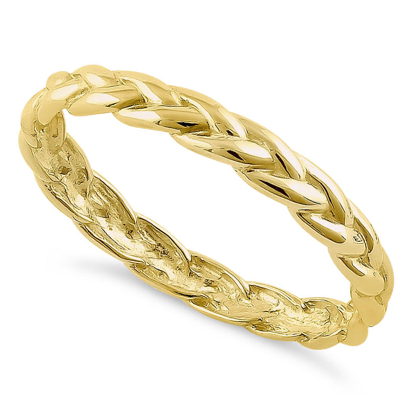 Solid 14K Yellow Gold Braided Eternity Band