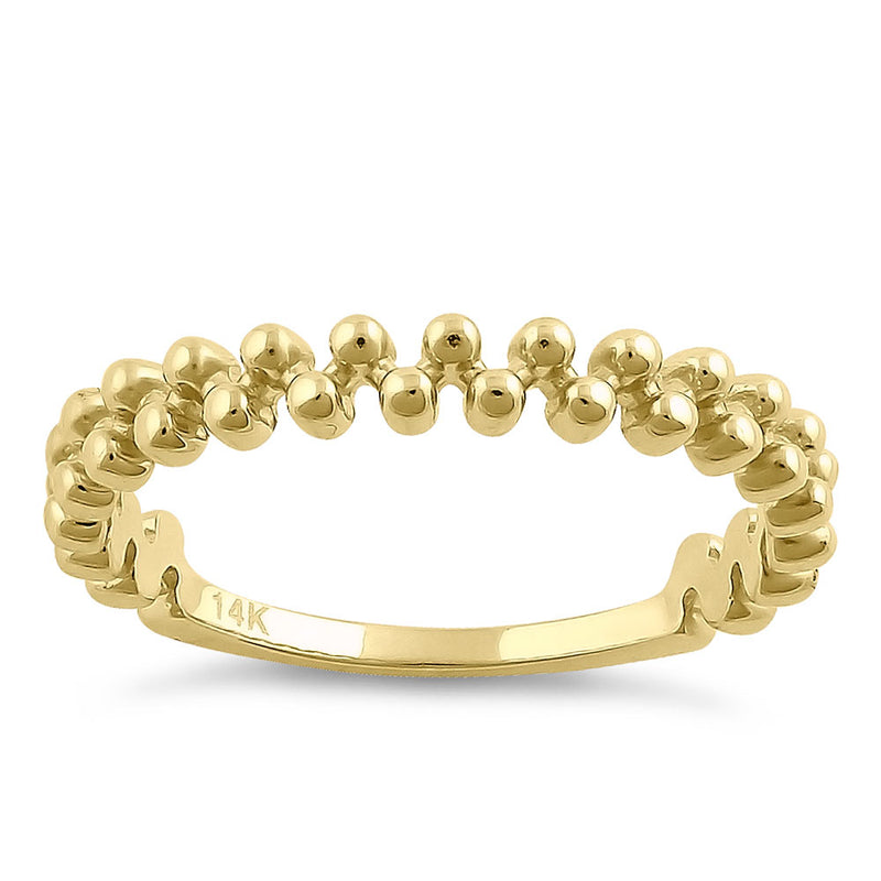 Solid 14K Yellow Gold Bubble Ring