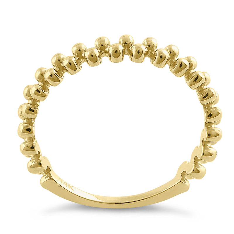 Solid 14K Yellow Gold Bubble Ring
