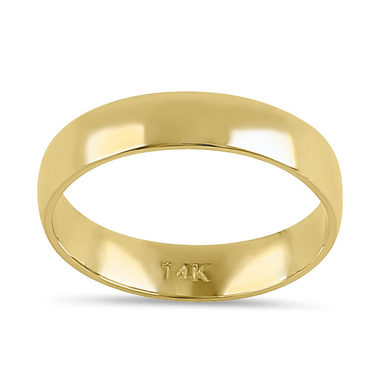 Solid 14K Gold 4mm Comfort Fit Wedding Band