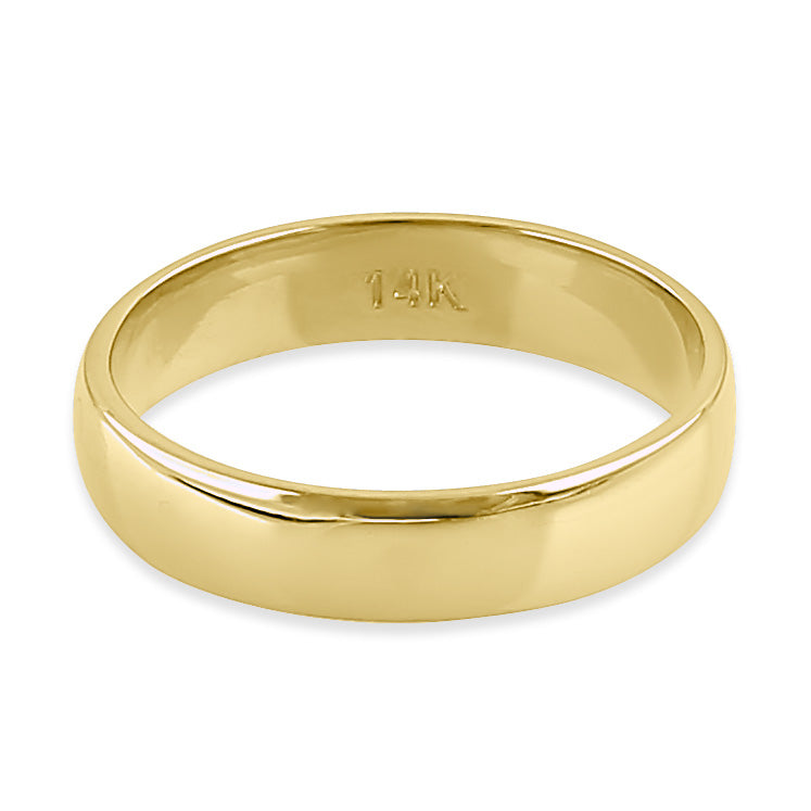 Solid 14K Gold 4mm Comfort Fit Wedding Band