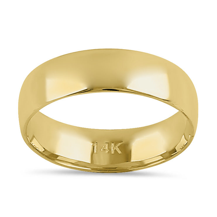 Solid 14K Gold 5mm Comfort Fit Wedding Band