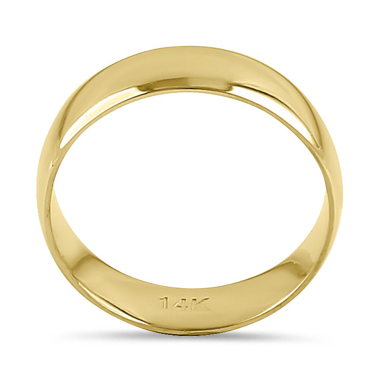 Solid 14K Gold 5mm Comfort Fit Wedding Band