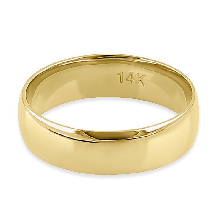 Solid 14K Gold 5mm Comfort Fit Wedding Band