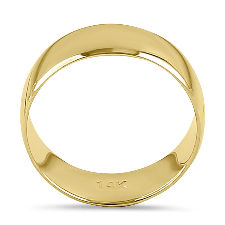 Solid 14K Gold 6mm Comfort Fit Wedding Band