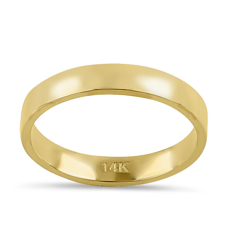 Solid 14K Gold 3mm Flat Wedding Band