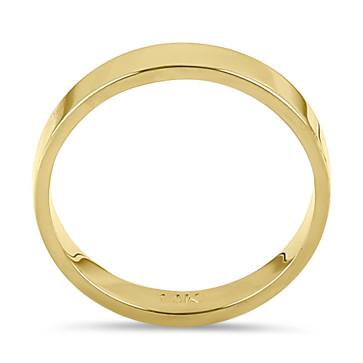 Solid 14K Gold 3mm Flat Wedding Band