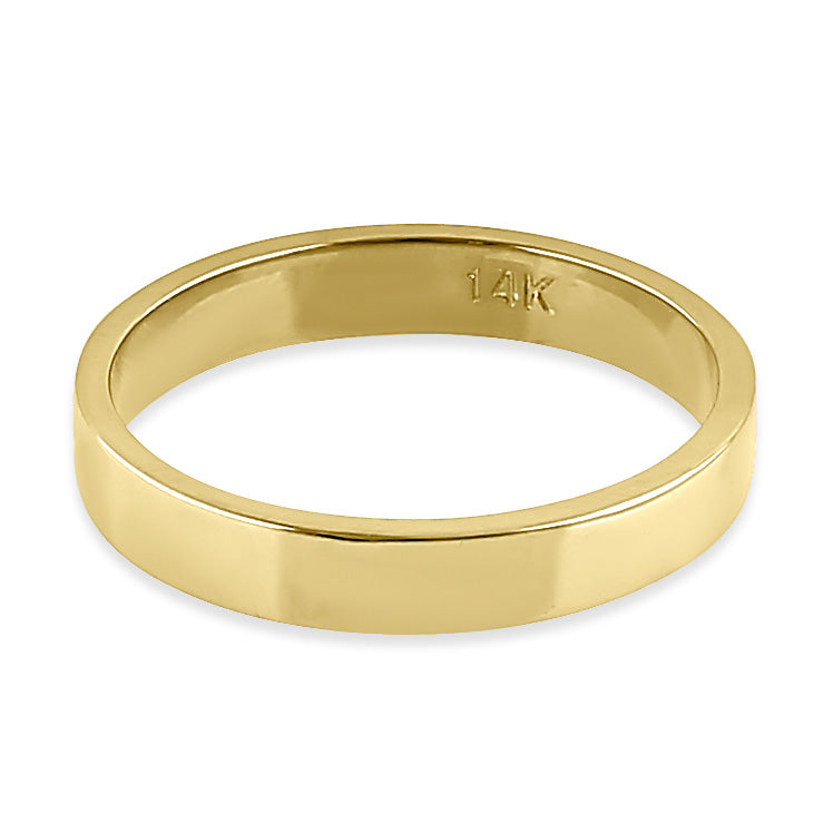 Solid 14K Gold 3mm Flat Wedding Band