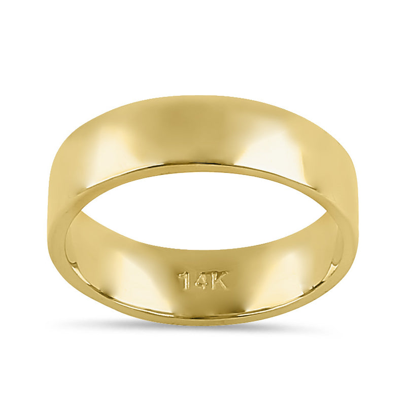 Solid 14K Gold 5mm Flat Wedding Band