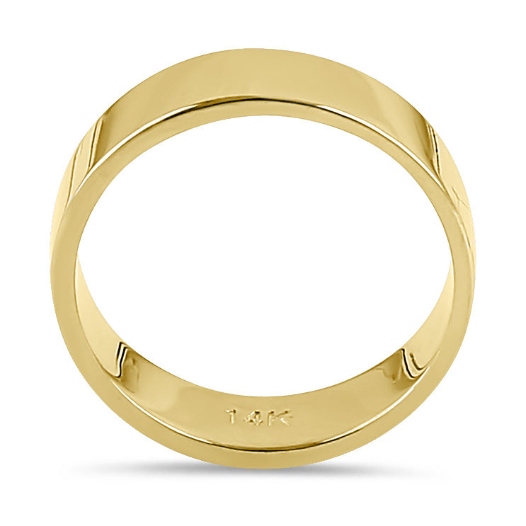 Solid 14K Gold 5mm Flat Wedding Band