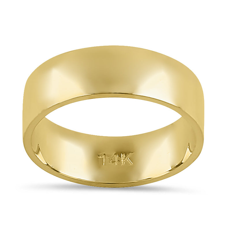 Solid 14K Gold 6mm Flat Wedding Band