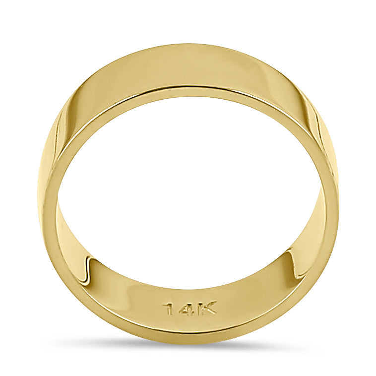 Solid 14K Gold 6mm Flat Wedding Band