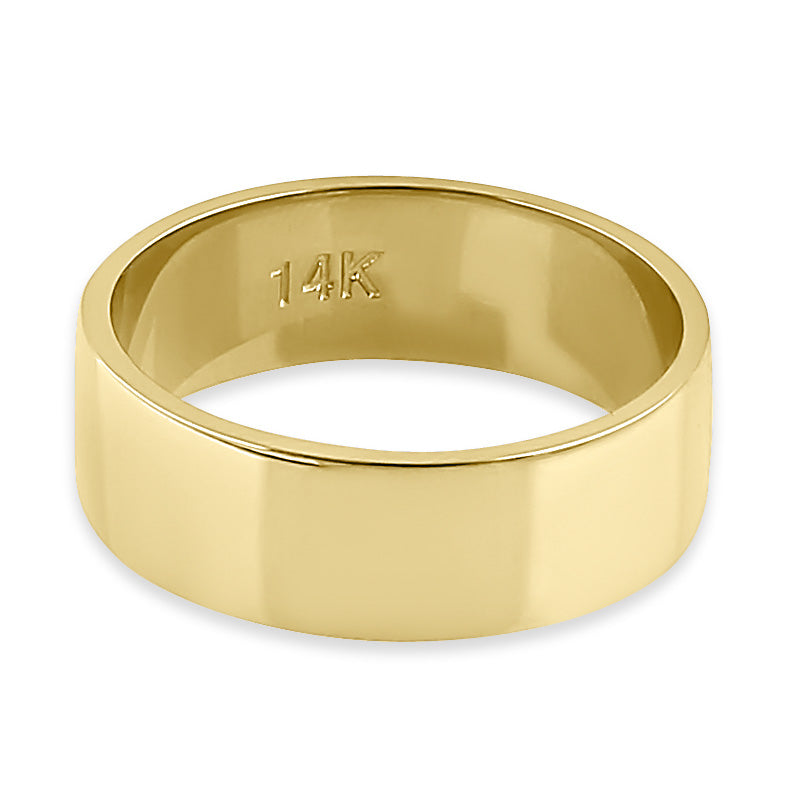 Solid 14K Gold 6mm Flat Wedding Band