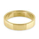 Solid 14K Gold 4mm Flat Wedding Band