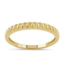 Solid 14K Yellow Gold Diamond Cut Band Ring