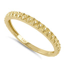 Solid 14K Yellow Gold Diamond Cut Band Ring