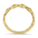 Solid 14K Yellow Gold Crossed Zig Zag Ring