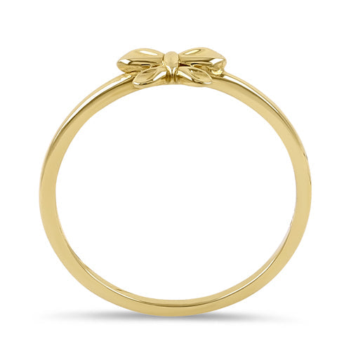 Solid 14K Yellow Gold Dainty Butterfly Ring