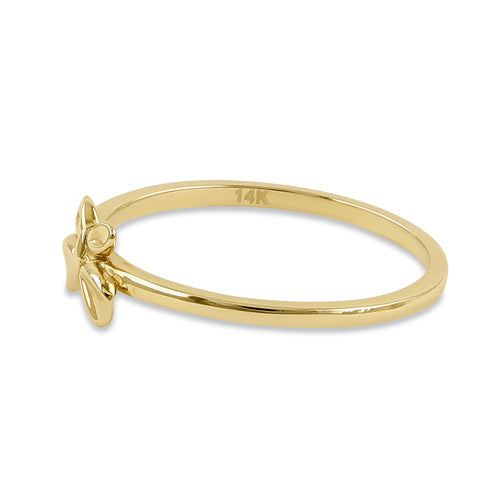 Solid 14K Yellow Gold Dainty Butterfly Ring