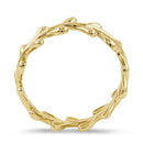 Solid 14K Yellow Gold Elegant Leaf Ring