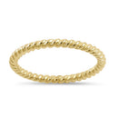 Solid 14K Yellow Gold Stackable Rope Ring
