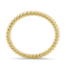 Solid 14K Yellow Gold Stackable Rope Ring