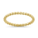 Solid 14K Yellow Gold Stackable Bead Ring
