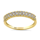Solid 14K Yellow Gold Cluster Round Cut CZ Ring